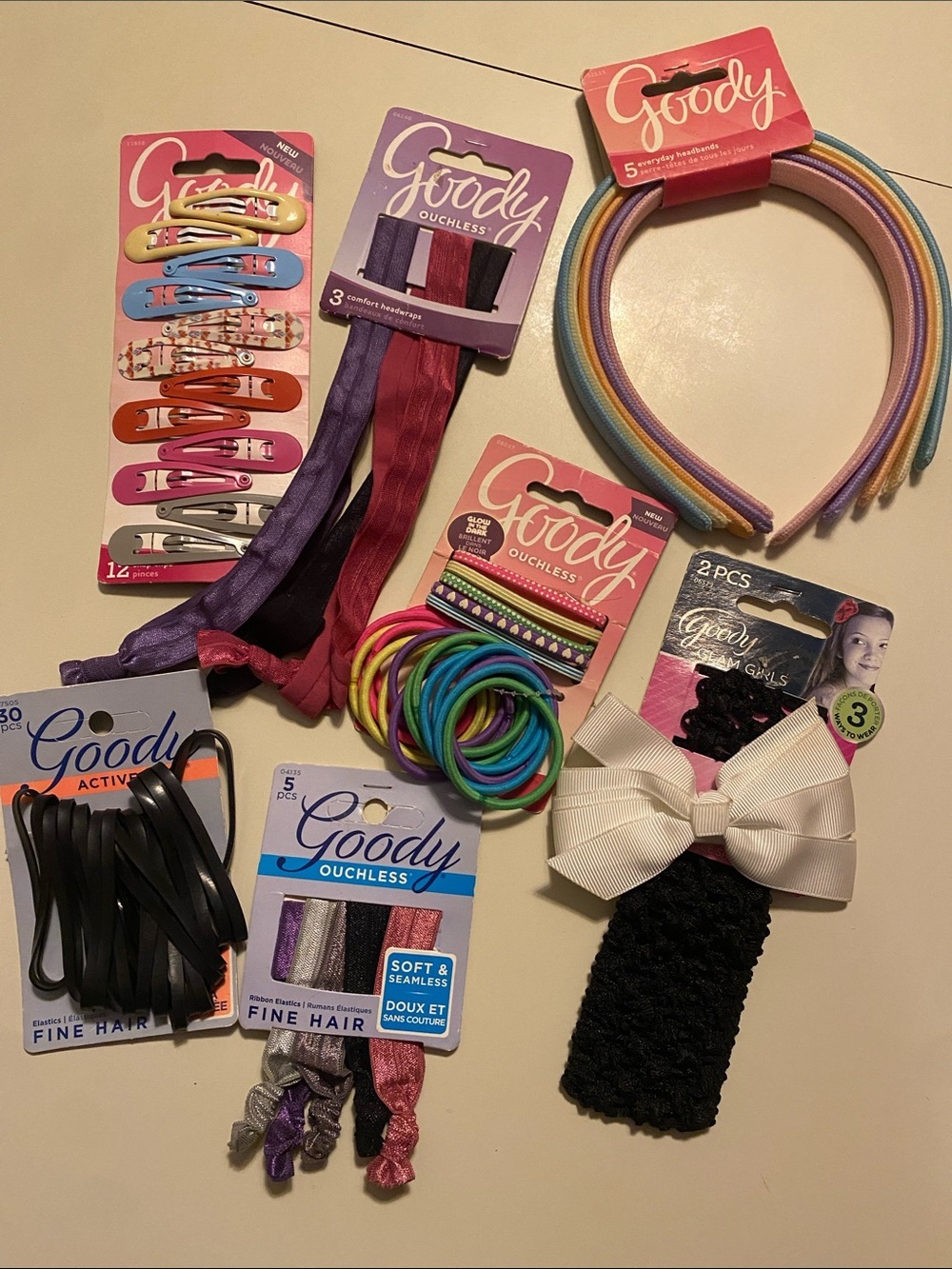 SUPER Cute Girls Goody Hair Accessories NWT Ouchless Comfort Headwraps Snap Clip